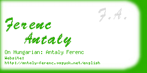 ferenc antaly business card